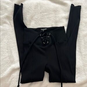 Black Year of Ours Lace-Up Leggings